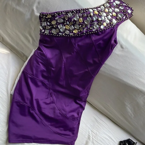 Bebe Cocktail Dress 💜 Size XS-S - Picture 10 of 12